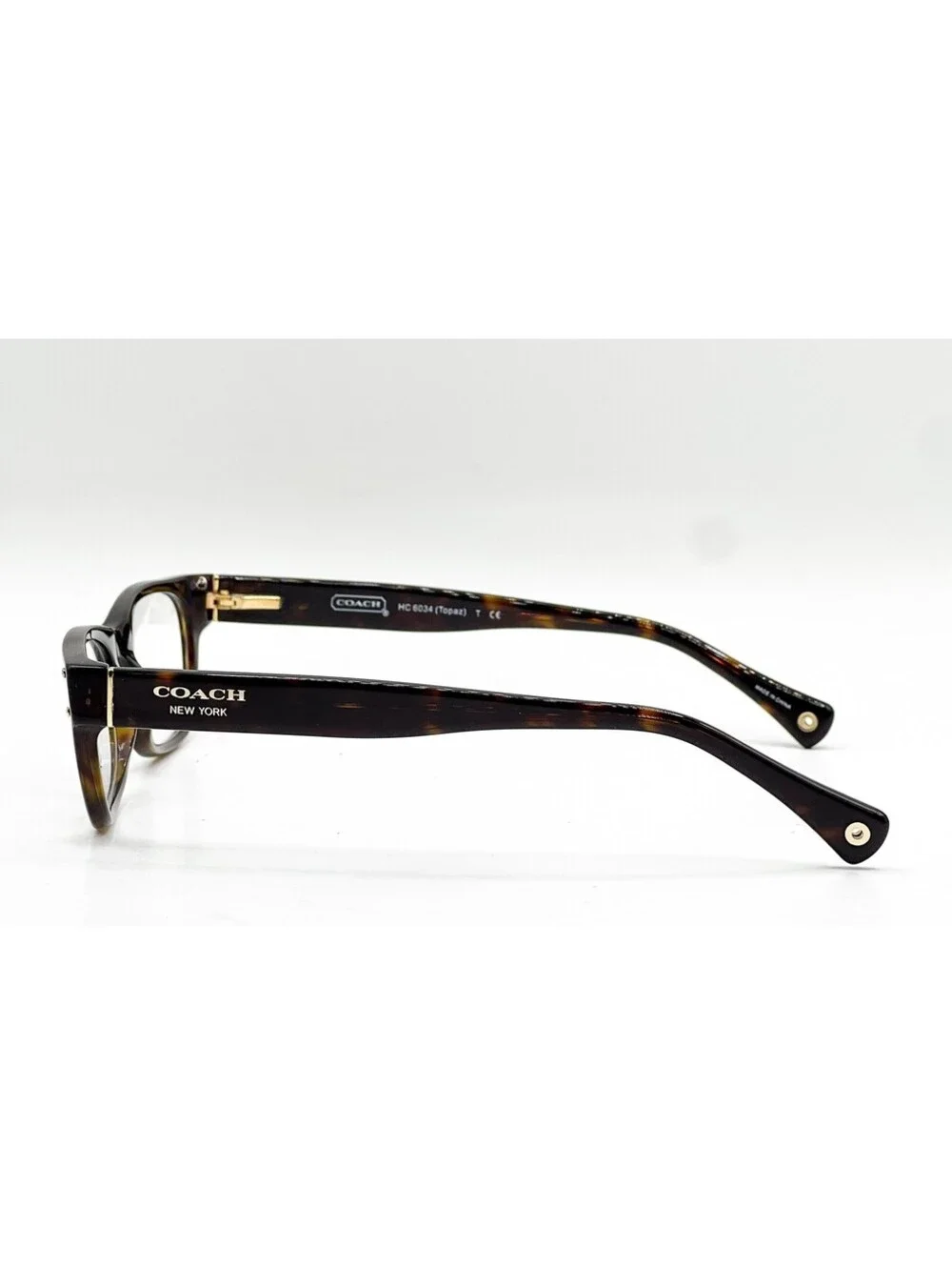 Coach HC 6034 5001 Dark Tortoise Rectangle Authentic Eyeglass Frames 50-17-135